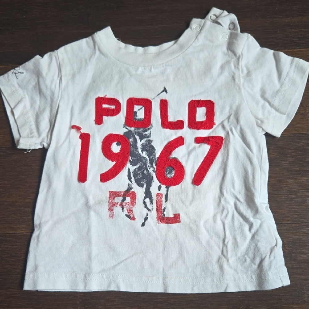 Ralph Lauren White Tee with Red Polo 1967 Graphic